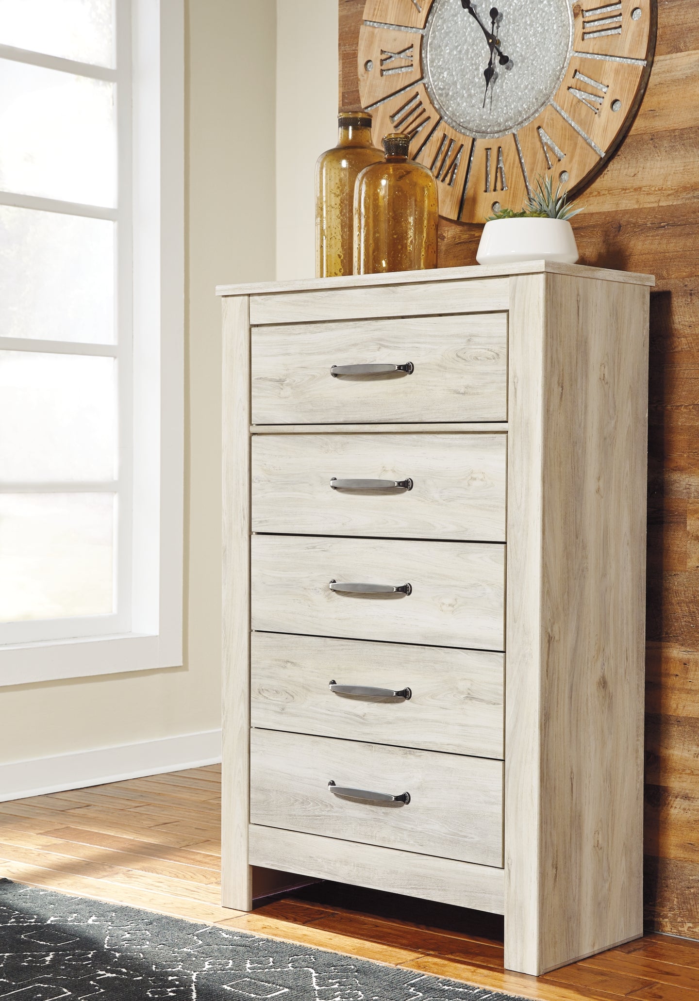 Bellaby Panel Bed With Mirrored Dresser And Chest