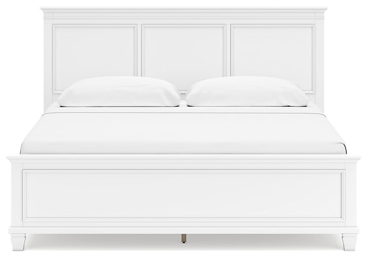Fortman King Panel Bed with Mirrored Dresser, Chest and Nightstand
