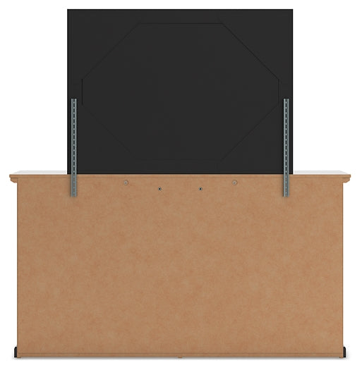 Full Panel Bed with Mirrored Dresser, Chest and Nightstand