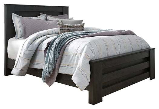Brinxton Queen Panel Bed with Mirrored Dresser and 2 Nightstands