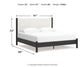 Cadmori King Upholstered Panel Bed with Mirrored Dresser