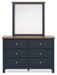 Landocken Queen Panel Bed with Mirrored Dresser, Chest and Nightstand