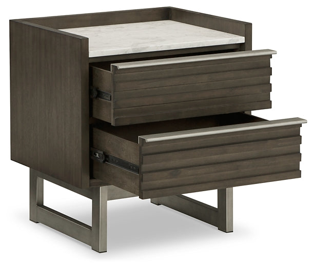 Arkenton King Panel Bed with Mirrored Dresser, Chest and Nightstand