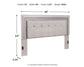 Zyniden King Upholstered Panel Headboard with Mirrored Dresser