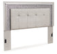 Zyniden Queen Upholstered Panel Headboard with Mirrored Dresser