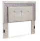 Zyniden Full Upholstered Panel Headboard with Mirrored Dresser, Chest and Nightstand