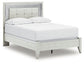 Zyniden Full Upholstered Panel Bed with Mirrored Dresser and Nightstand