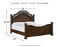 Lavinton California King Poster Bed with Mirrored Dresser and Chest