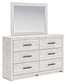 Cayboni King Panel Bed with Mirrored Dresser and Chest