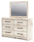 Lawroy Queen Panel Bed with Mirrored Dresser and Chest