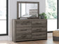 Graystorm Twin Panel Storage Bed with Mirrored Dresser and Chest