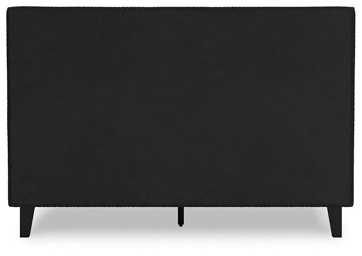 Cadmori Queen Upholstered Bed with Mirrored Dresser