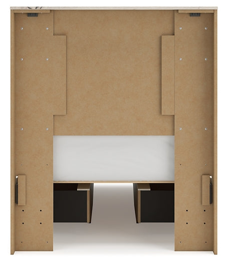 Lawroy Twin Panel Bed with Storage with Mirrored Dresser and Chest