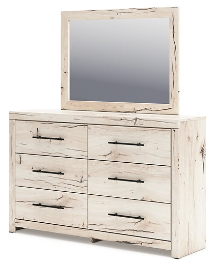 Lawroy King Panel Headboard with Mirrored Dresser and Nightstand