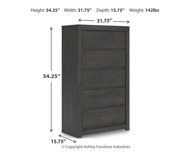 Queen Panel Bed with Mirrored Dresser and Chest