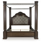 Maylee King Canopy Bed with Mirrored Dresser
