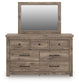 Rusticott King Panel Bed with Mirrored Dresser