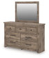 Rusticott King Panel Bed with Mirrored Dresser