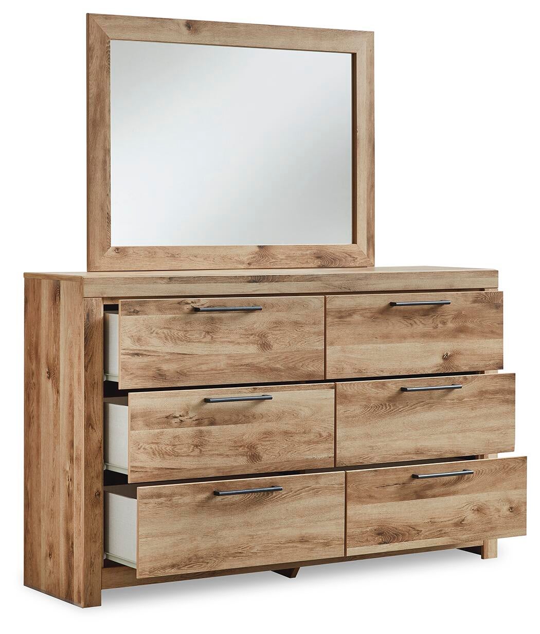 Hyanna Full Panel Bed with 1 Side Storage, Dresser, Mirror and Nightstand