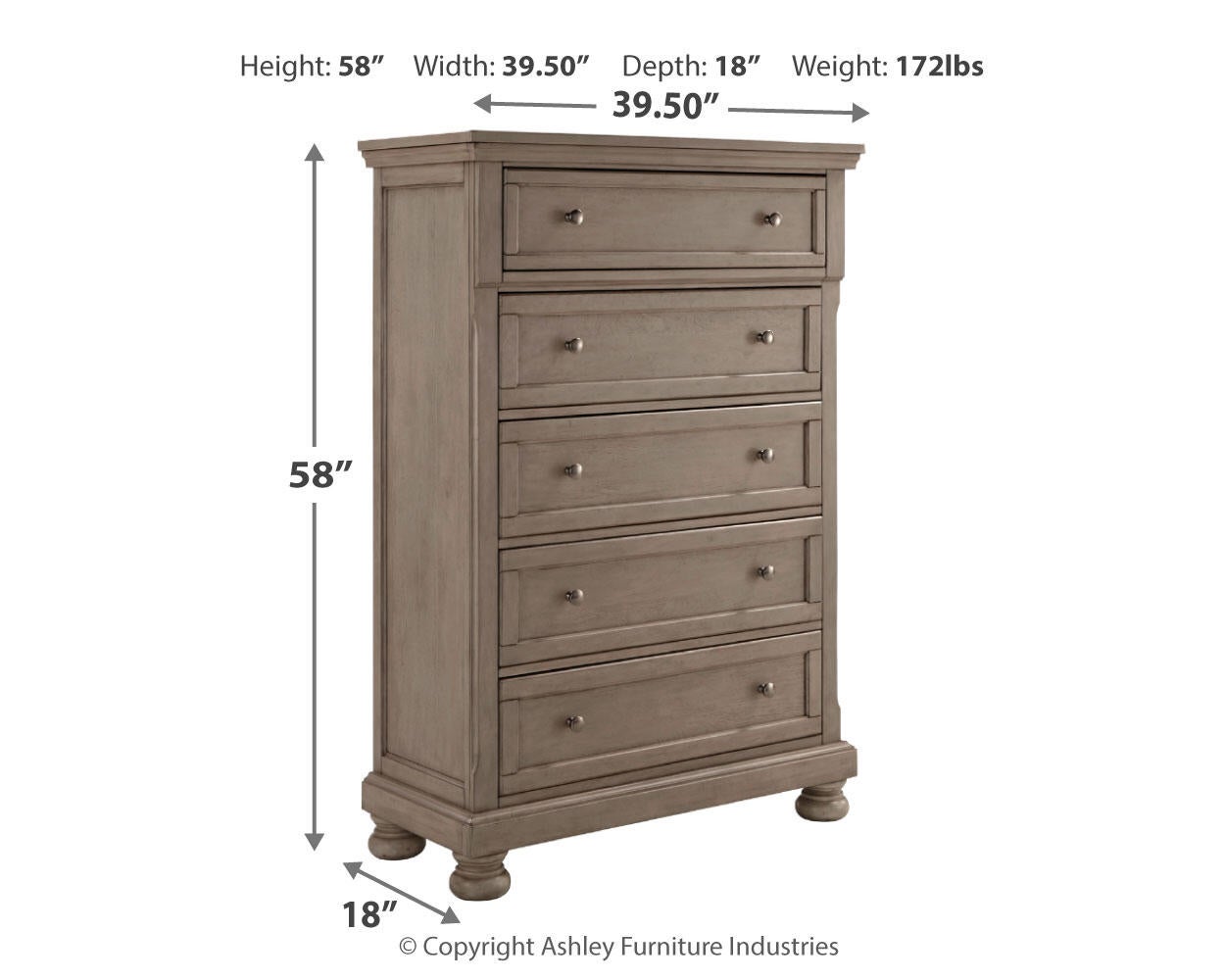 Lettner Five Drawer Chest