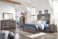 Drystan Queen Panel Bed with 2 Storage Drawers with Mirrored Dresser, Chest and Nightstand