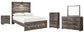 Drystan Queen Panel Bed with 2 Storage Drawers with Mirrored Dresser, Chest and Nightstand