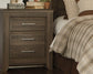 Juararo King Poster Bed with Mirrored Dresser, Chest and Nightstand