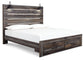 Drystan Queen Panel Bed with 2 Storage Drawers with Mirrored Dresser, Chest and Nightstand