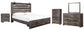 Drystan Queen Panel Bed with 2 Storage Drawers with Mirrored Dresser, Chest and Nightstand