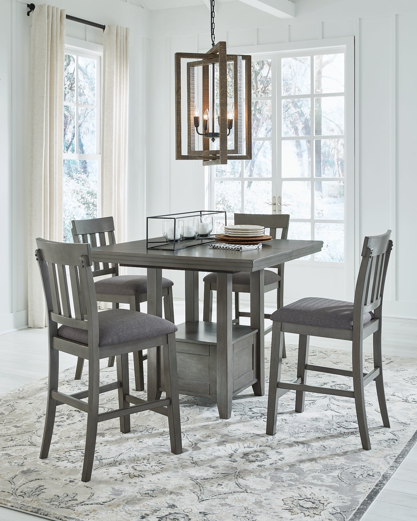 Ashley Express - Hallanden Counter Height Dining Table and 4 Barstools