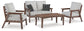 Ashley Express - Emmeline Outdoor Loveseat and 2 Chairs with Coffee Table
