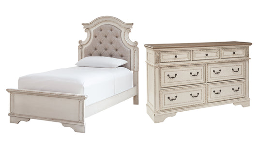 Realyn Twin Panel Bed with Dresser