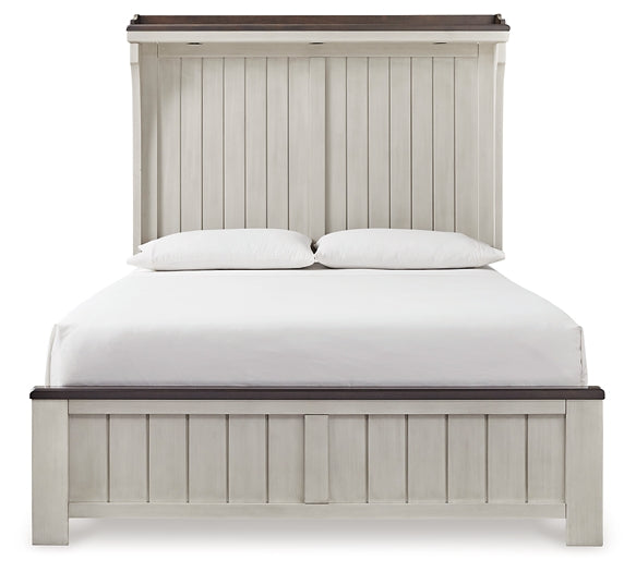 Darborn Queen Panel Bed with Mirrored Dresser